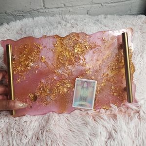 Magician Tarot Pink Gold Vanity Tray w handles
